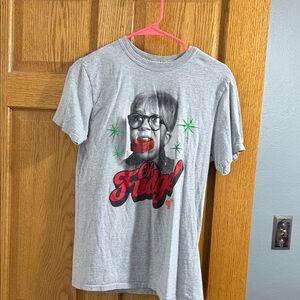 Gray Graphic T-Shirt with 'Oh Fudge' Design